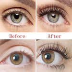 Before and after using AuraLash Boost for fuller lashes.